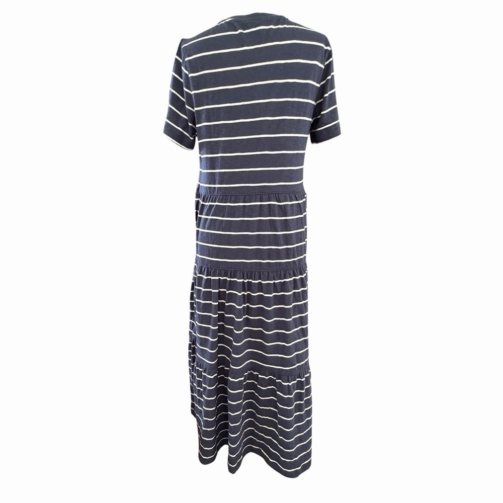Marine Layer Sadie M Vintage Slub Maxi Dress Navy Stripe Coastal Nautical Beach - Picture 2 of 8